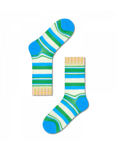 chaussettes longues rose crew sock happy socks