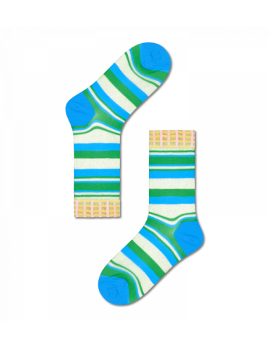 chaussettes longues rose crew sock happy socks