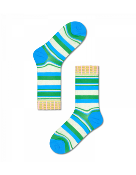 chaussettes longues rose crew sock happy socks