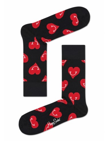 chaussettes longues smiley heart sock happy socks