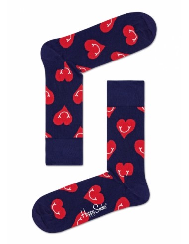 chaussettes longues smiley heart sock happy socks