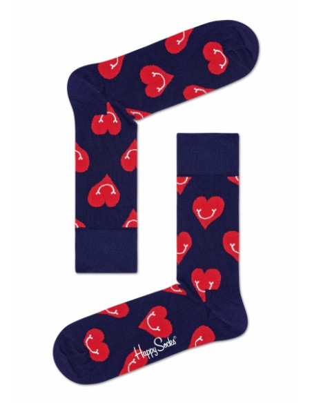 chaussettes longues smiley heart sock happy socks