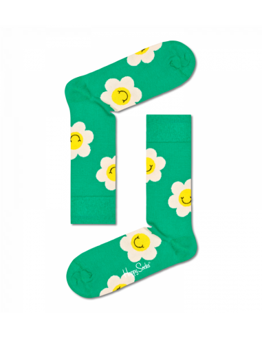 chaussettes longues smiley daisy sock happy socks