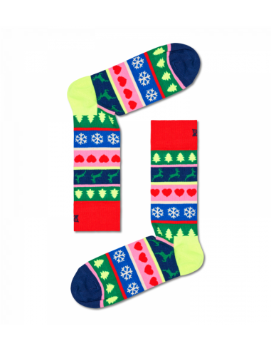 chaussettes longues christmas stripe soc happy socks