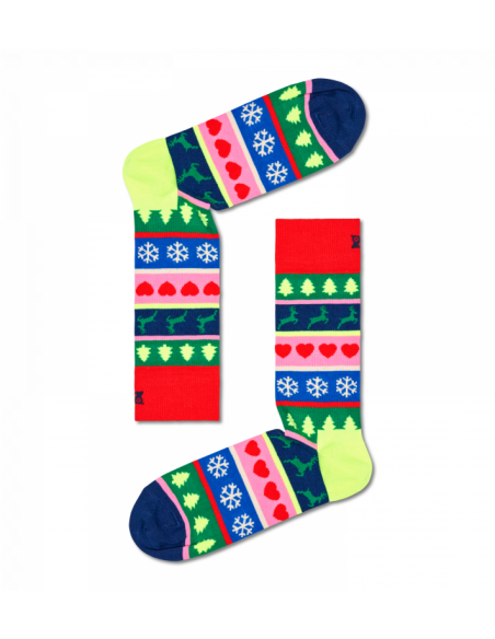 chaussettes longues christmas stripe soc happy socks